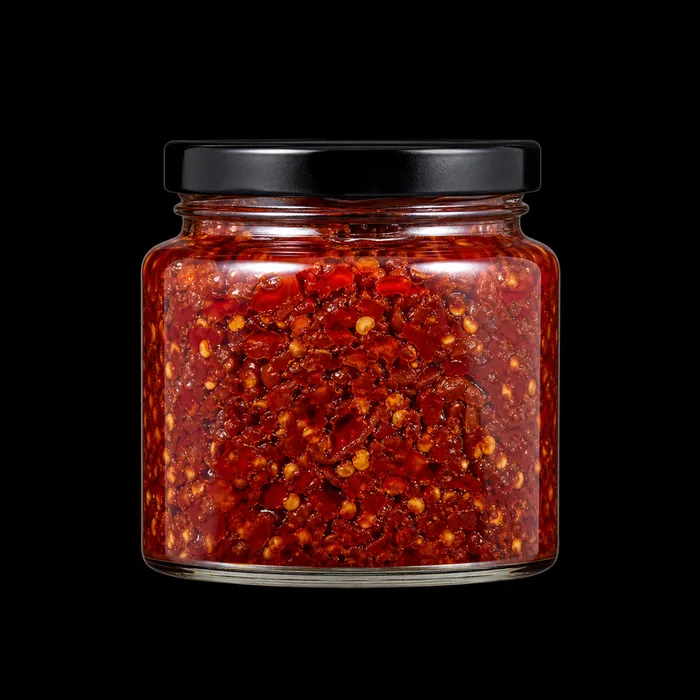 Sambal Merah in a glass jar